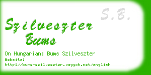 szilveszter bums business card